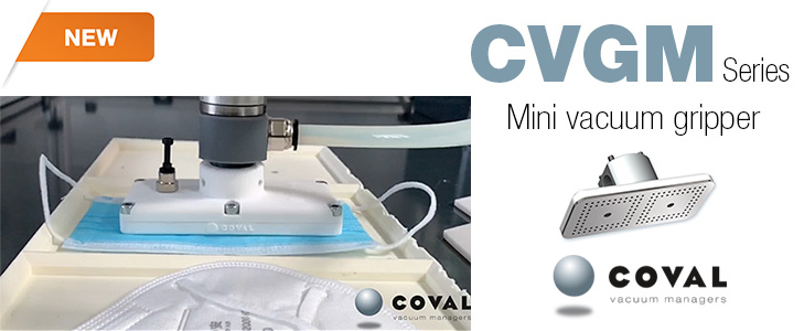 Mini vacuum gripper for gripping light and porous objects, such as protective masks, fabric or leather cut-outs Mini vacuum gripper for gripping light and porous objects, such as protective masks, fabric or leather cut-outs