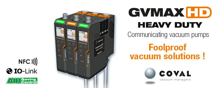 GVMAHD communicating vacuum pumps -COVAL - IO-Link - NFC