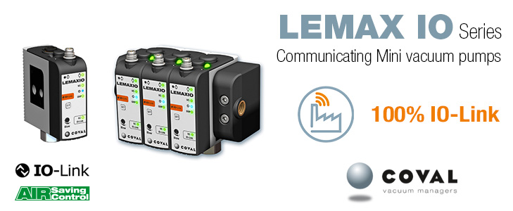 THE NEW MINI VACUUM PUMPS WITH COMMUNICATION IO-LINK SERIES LEMAX IO FROM COVAL
